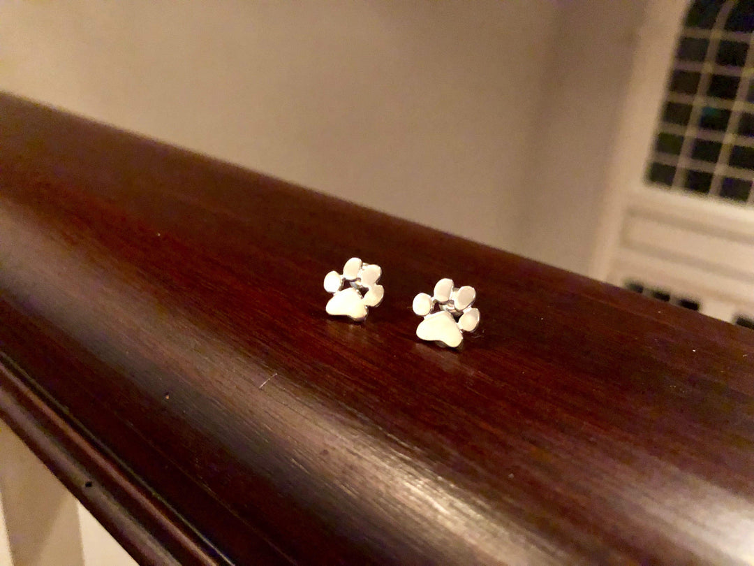 Emily & Isabella Brooks | Hypoallergenic Paw Earrings in Stainless Steel