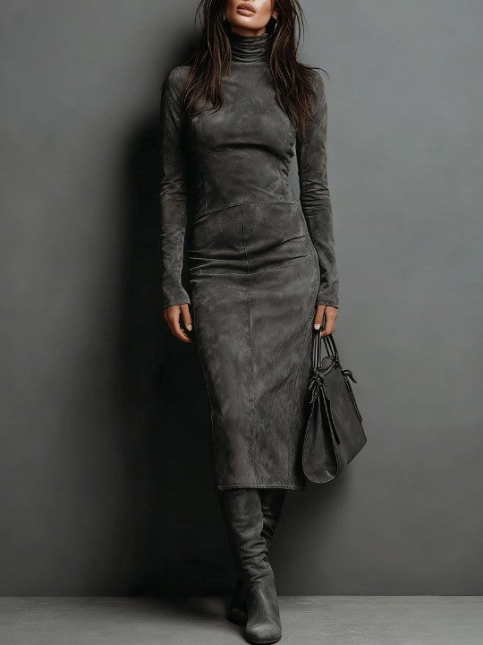 Emily & Isabella Brooks | Elegant Suede Maxi Dress