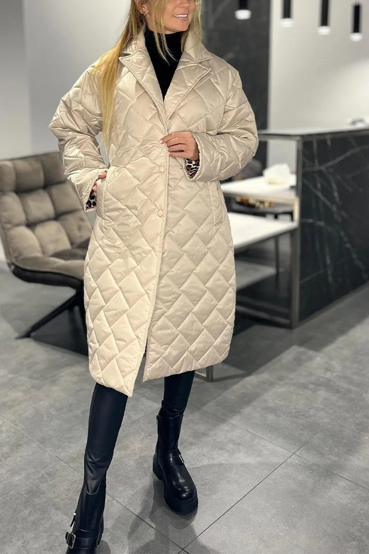 Emily & Isabella Brooks | Quilted Coat with Leopard Lining