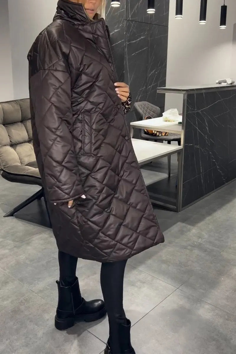 Emily & Isabella Brooks | Quilted Coat with Leopard Lining