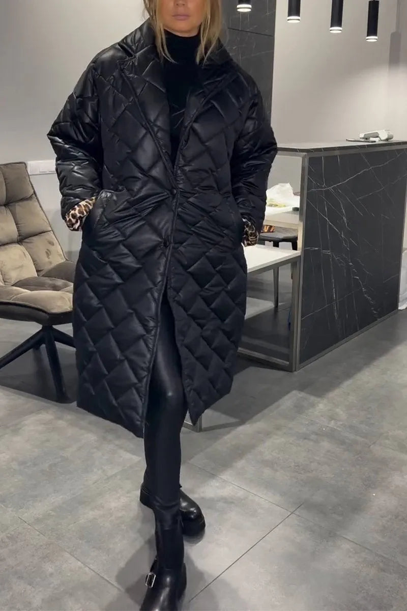 Emily & Isabella Brooks | Quilted Coat with Leopard Lining