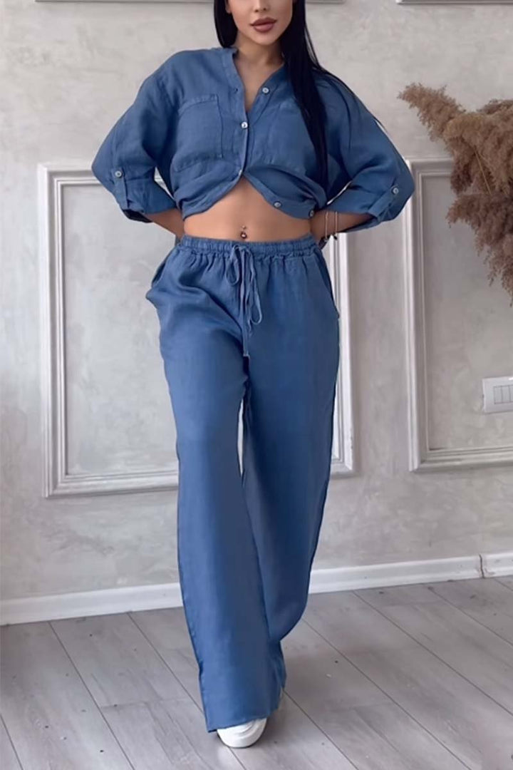 Emily & Isabella Brooks | Luxe Shirt and Trousers Set