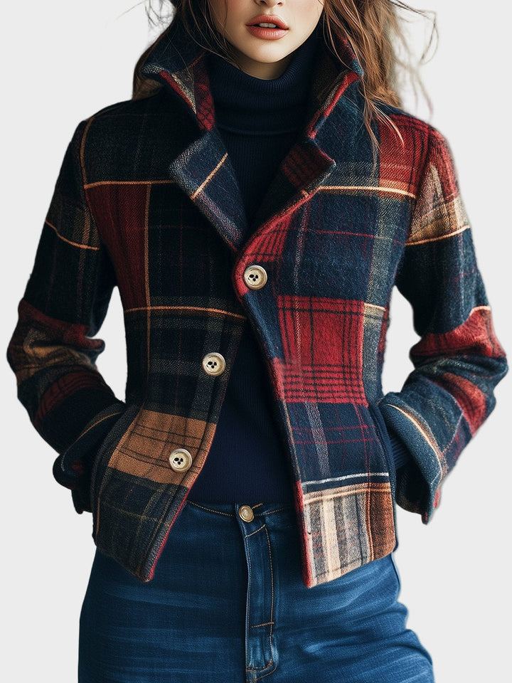 Emily & Isabella Brooks | Wool Cardigan, Plaid Pattern