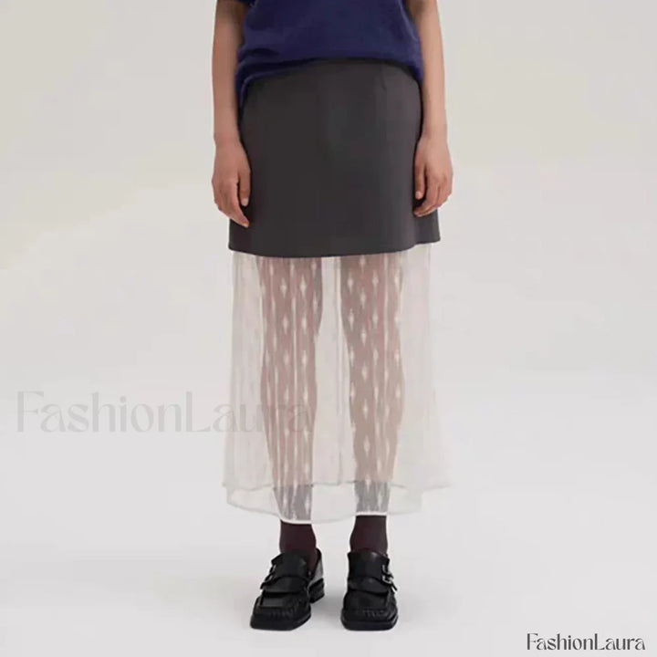 Emily & Isabella Brooks | Lace Splicing Straight Skirt