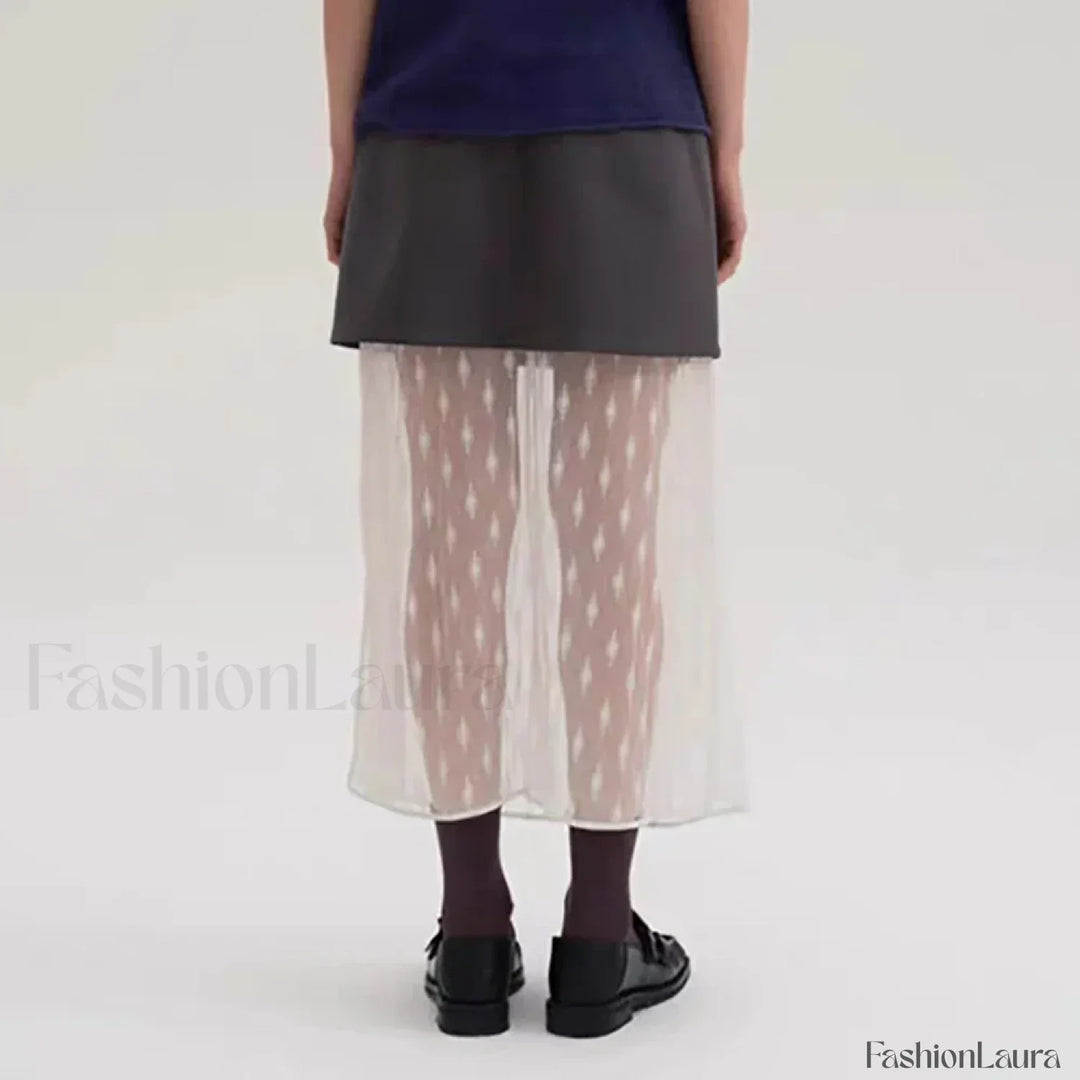 Emily & Isabella Brooks | Lace Splicing Straight Skirt