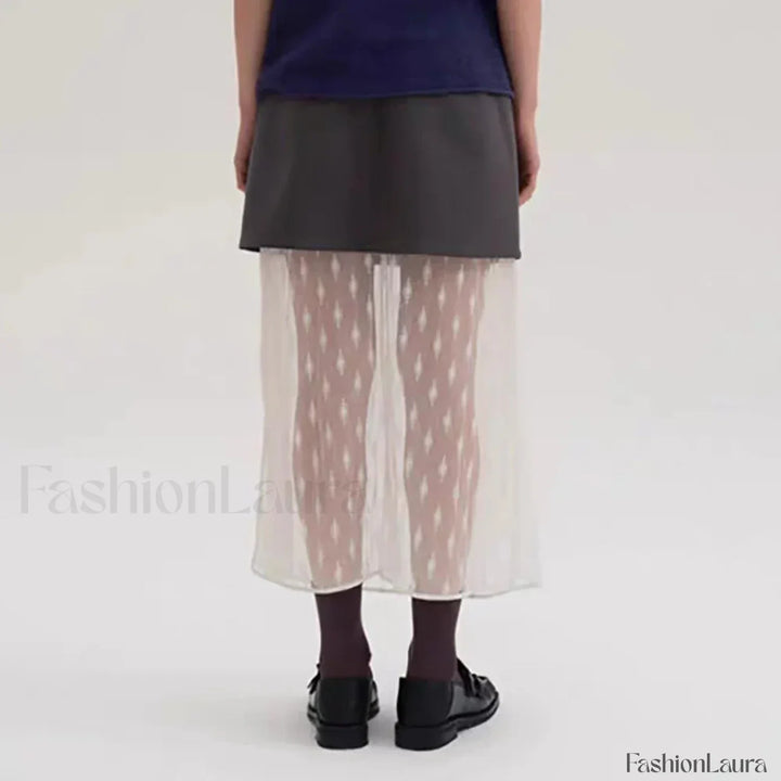 Emily & Isabella Brooks | Lace Splicing Straight Skirt