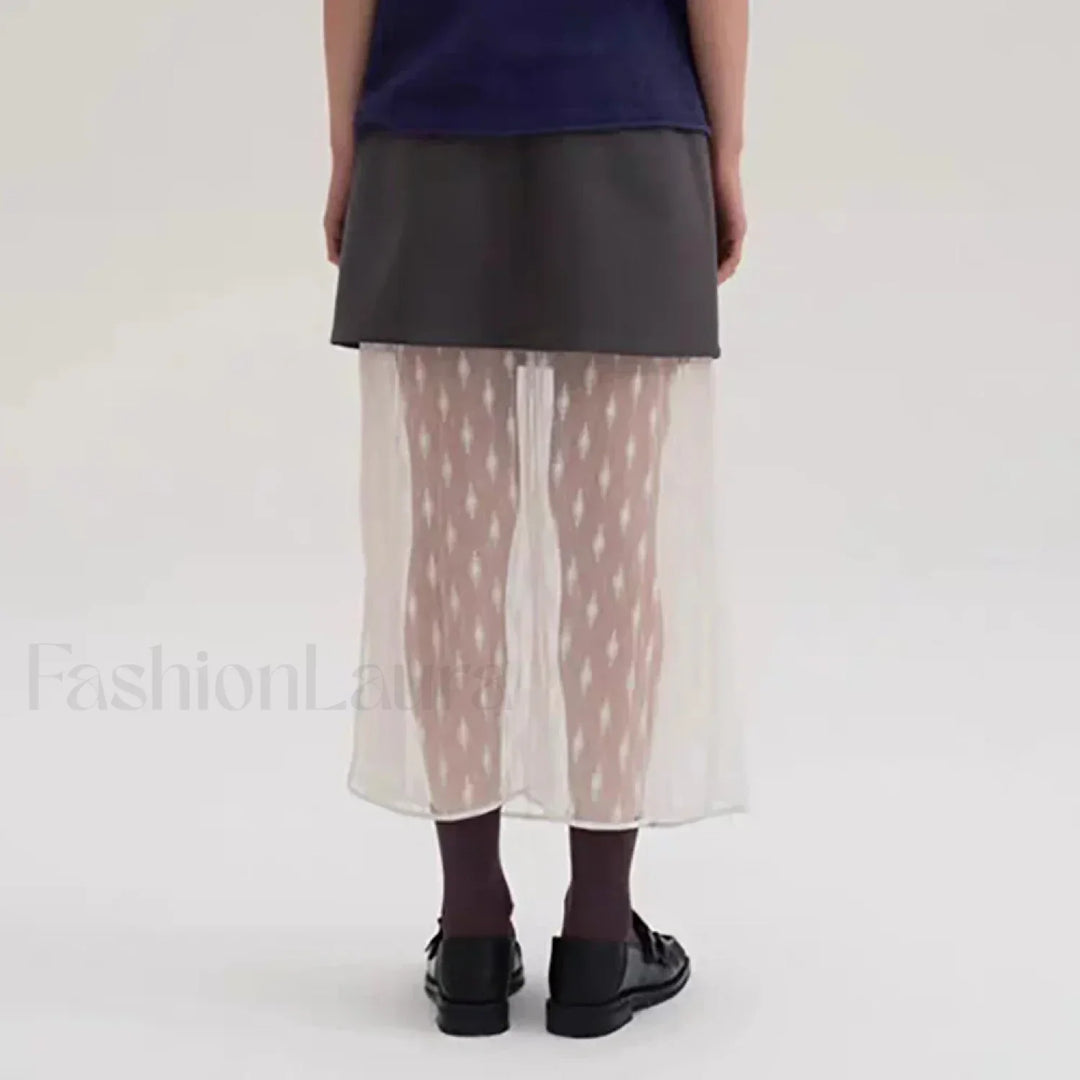 Emily & Isabella Brooks | Lace Splicing Straight Skirt