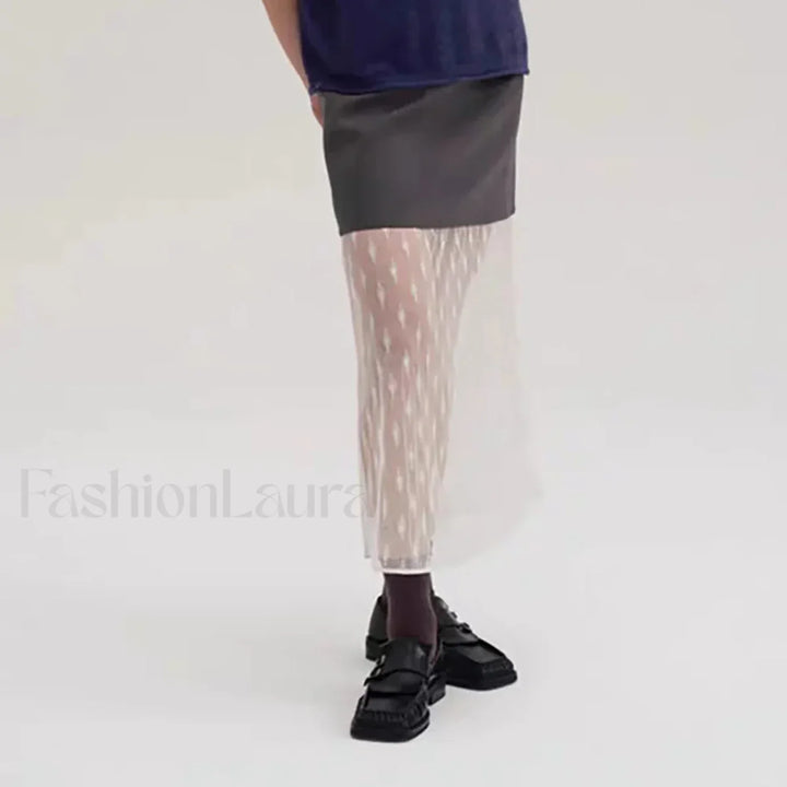 Emily & Isabella Brooks | Lace Splicing Straight Skirt