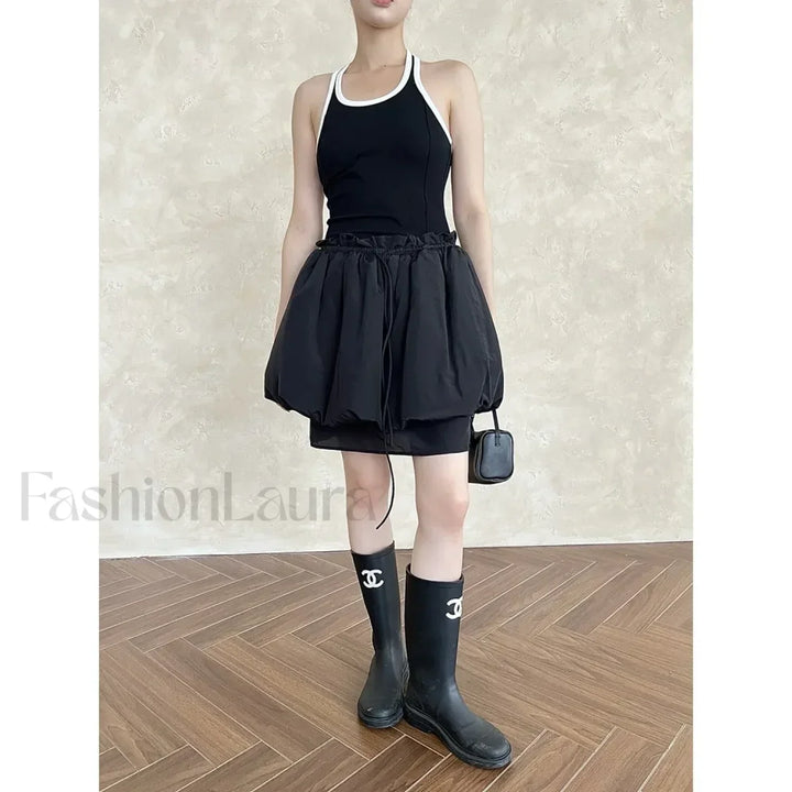 Emily & Isabella Brooks | Lace Up Casual Skirt