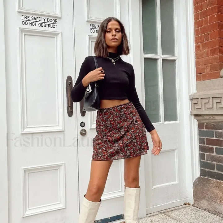 Emily & Isabella Brooks | Leopard Mesh Wrap Skirt