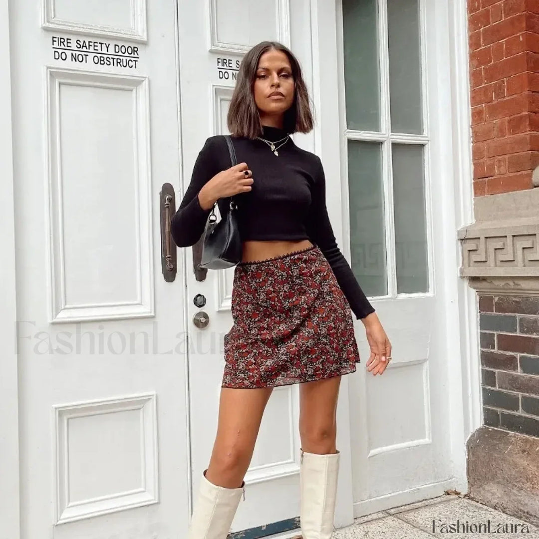 Emily & Isabella Brooks | Leopard Mesh Wrap Skirt