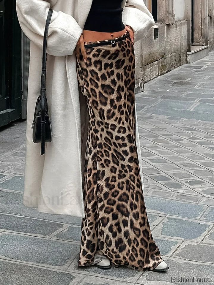 Emily & Isabella Brooks | Leopard Print Maxi Skirt