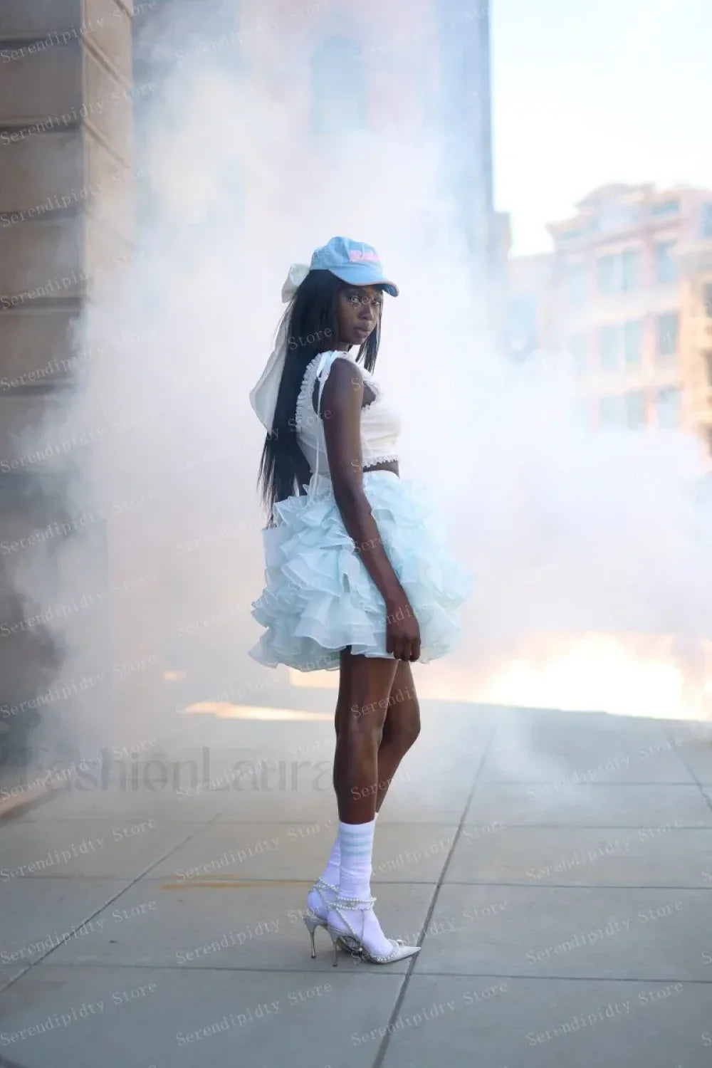 Emily & Isabella Brooks | Light Blue Chiffon Skirt