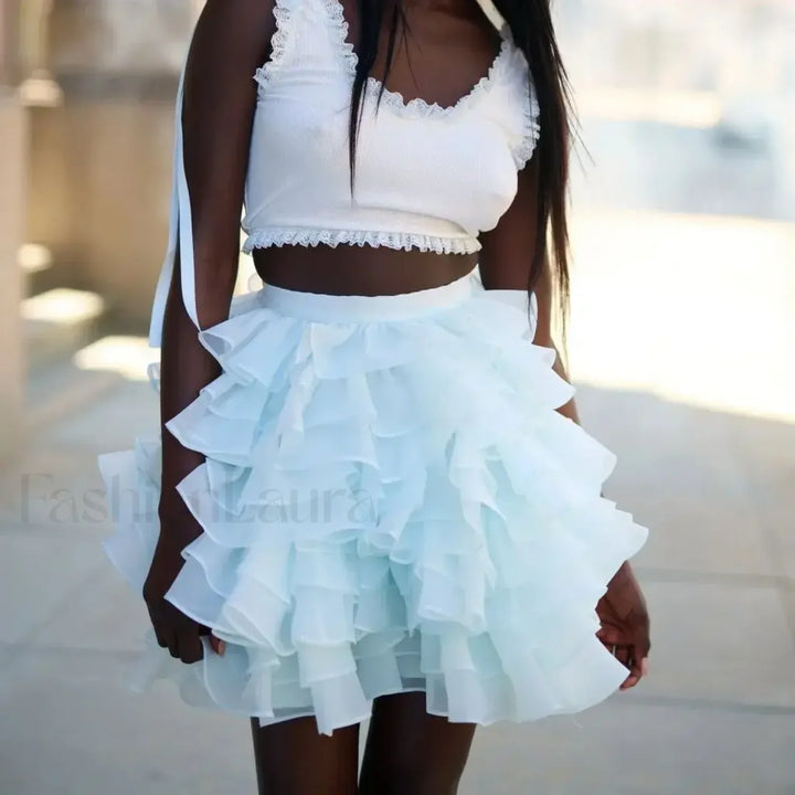 Emily & Isabella Brooks | Light Blue Chiffon Skirt