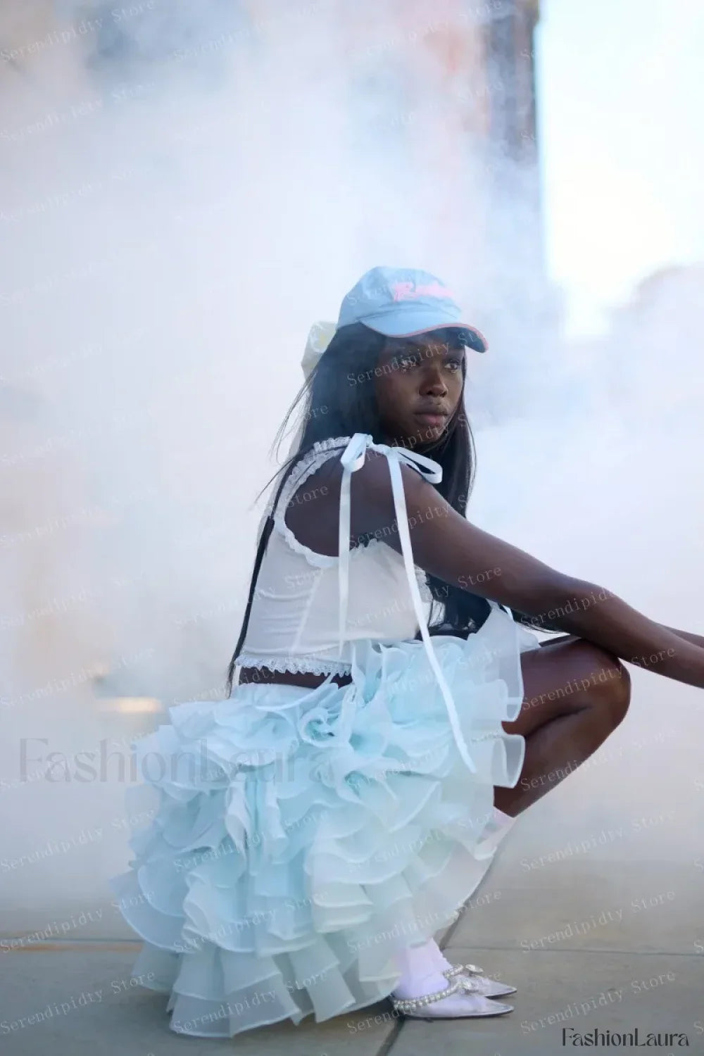 Emily & Isabella Brooks | Light Blue Chiffon Skirt