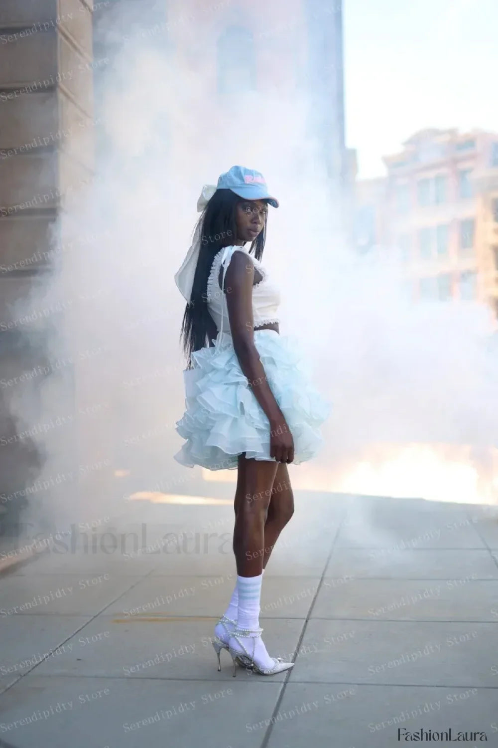 Emily & Isabella Brooks | Light Blue Chiffon Skirt