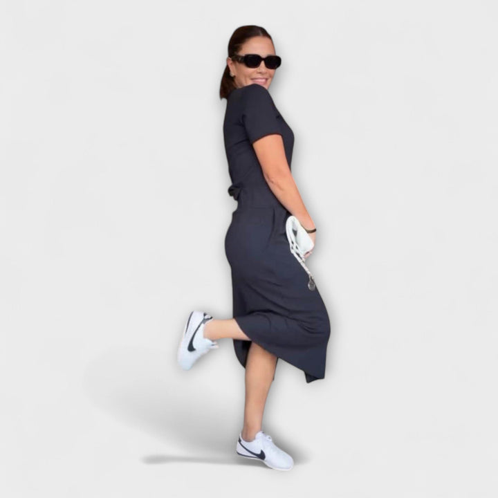Emily & Isabella Brooks | Elegant V-Neck Top with Skirt