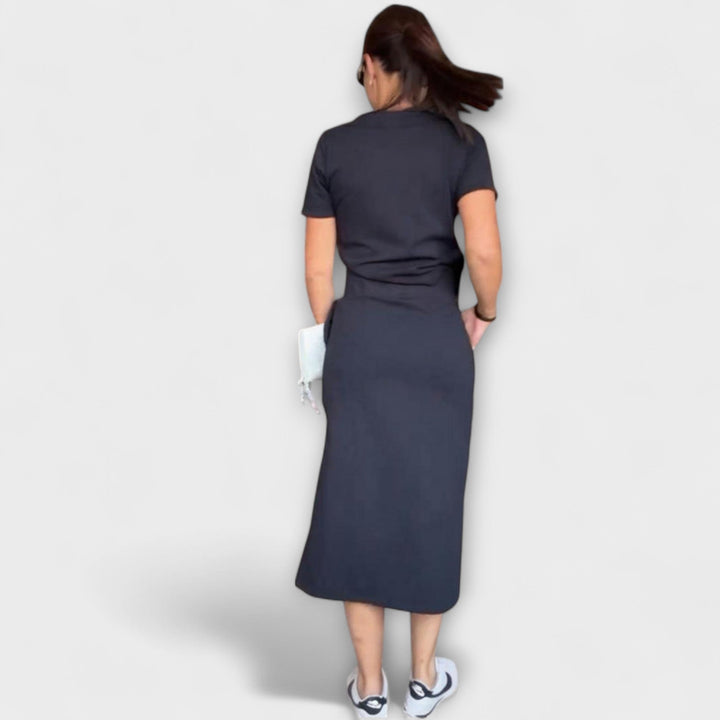 Emily & Isabella Brooks | Elegant V-Neck Top with Skirt