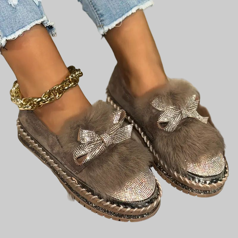 Emily & Isabella Brooks | Crystal Bow Comfortable Loafers