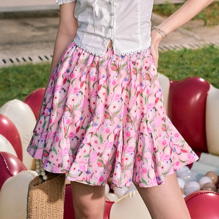 Emily & Isabella Brooks | Floral High Waist Skirt