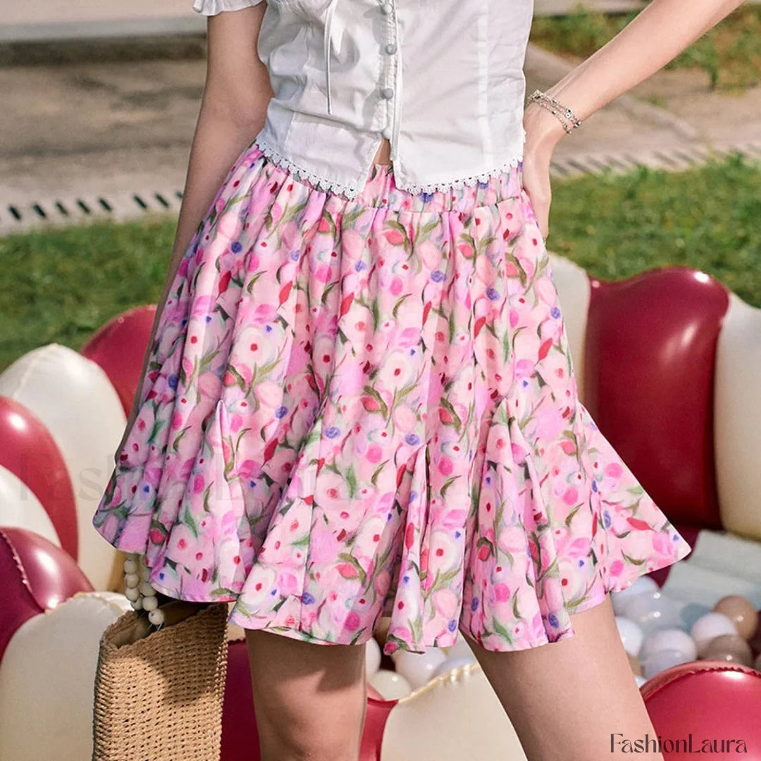 Emily & Isabella Brooks | Floral High Waist Skirt