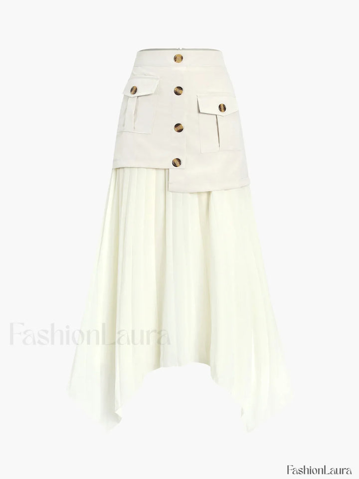 Emily & Isabella Brooks | Asymmetrical Pleated Midi Skirt