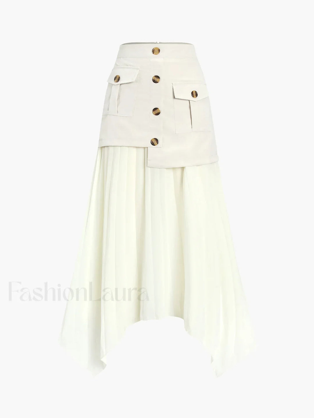 Emily & Isabella Brooks | Asymmetrical Pleated Midi Skirt