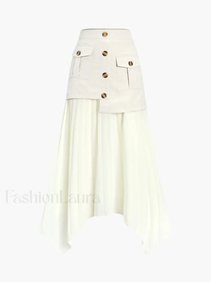 Emily & Isabella Brooks | Asymmetrical Pleated Midi Skirt