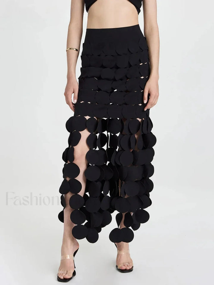 Emily & Isabella Brooks | Patchwork Tassel Midi Skirt