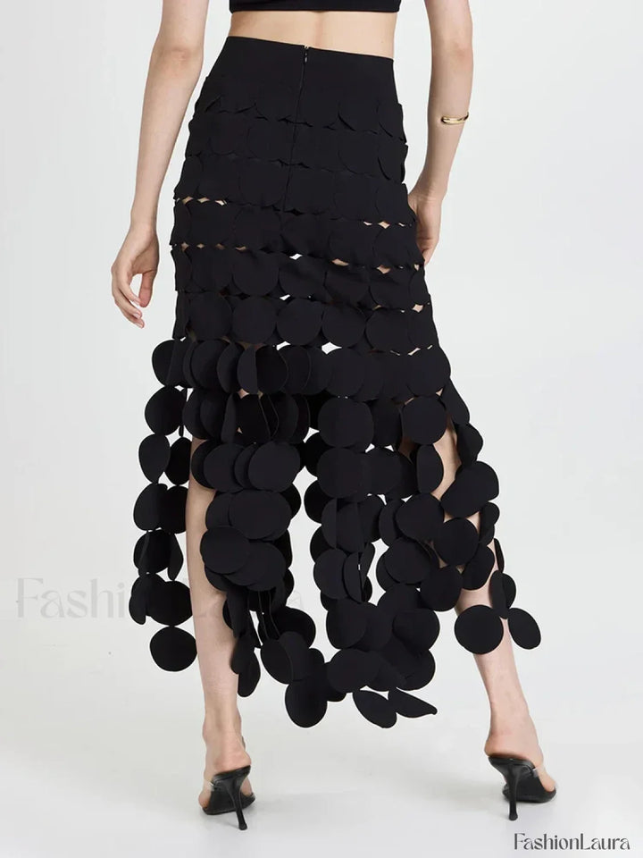 Emily & Isabella Brooks | Patchwork Tassel Midi Skirt