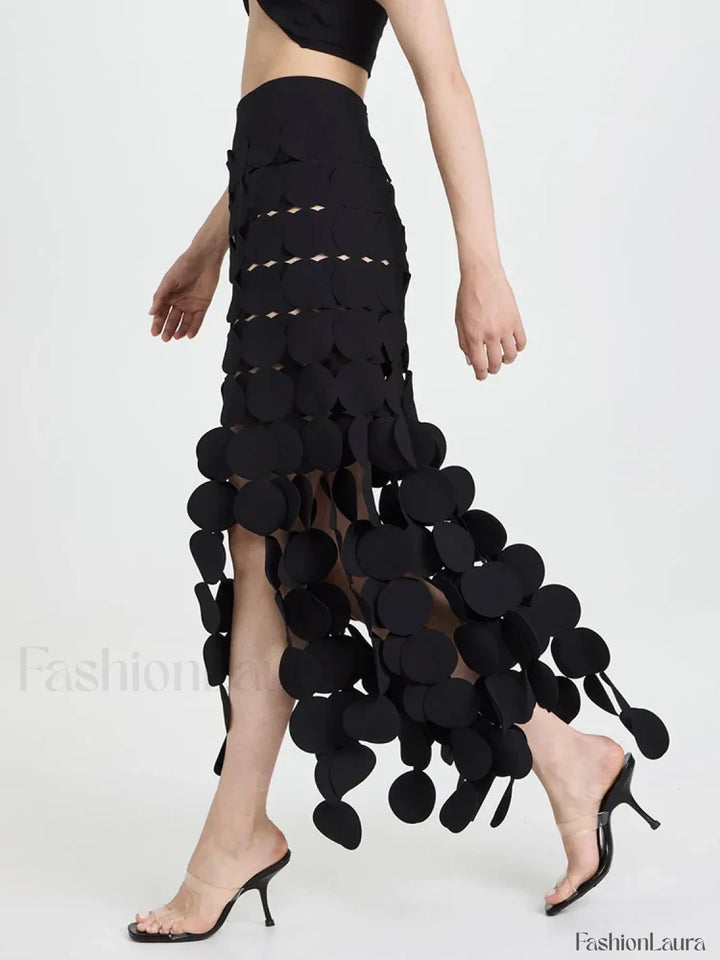 Emily & Isabella Brooks | Patchwork Tassel Midi Skirt