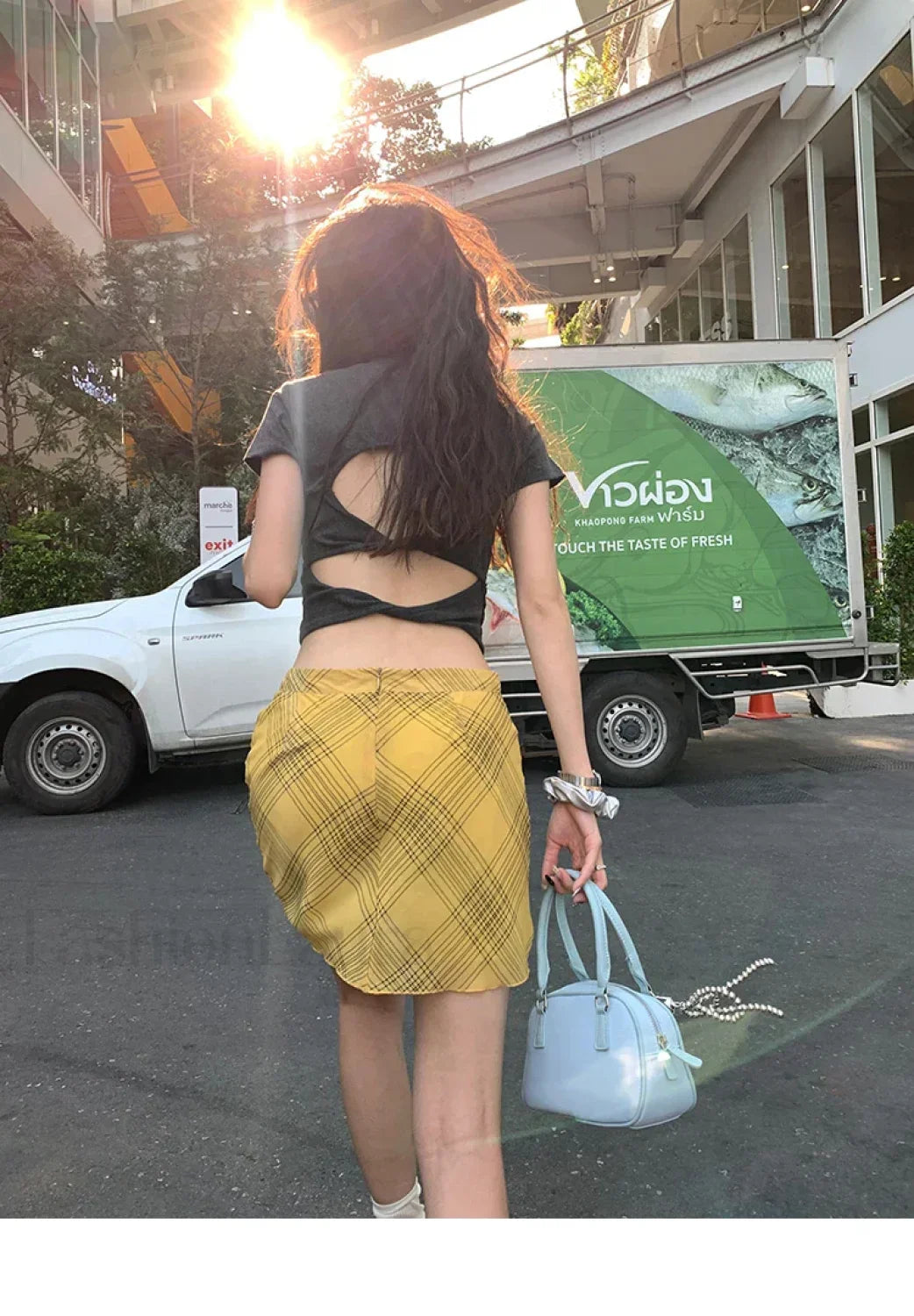Emily & Isabella Brooks | Plaid High Waist Mini Skirt