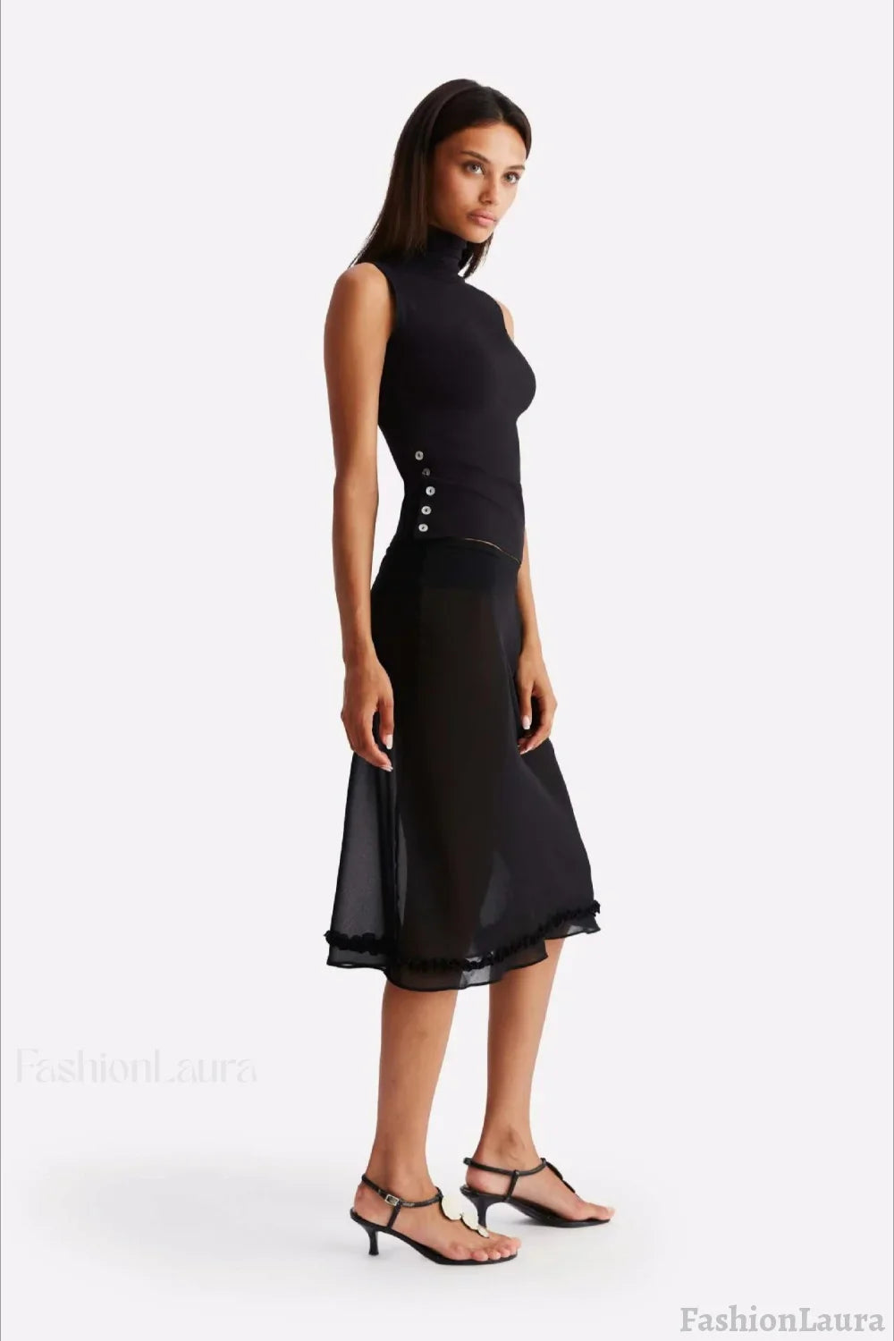 Emily & Isabella Brooks | Polka Dot High Waist A-Line Skirt
