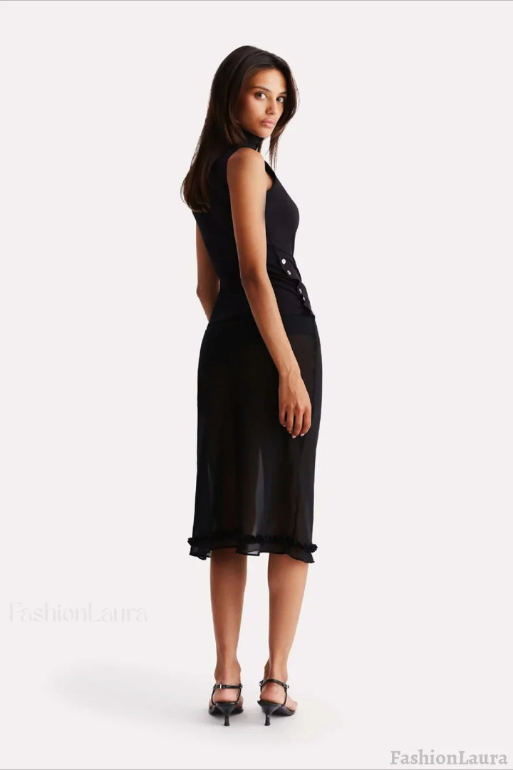 Emily & Isabella Brooks | Polka Dot High Waist A-Line Skirt