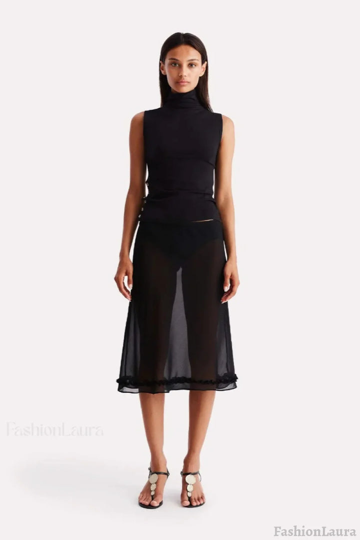 Emily & Isabella Brooks | Polka Dot High Waist A-Line Skirt