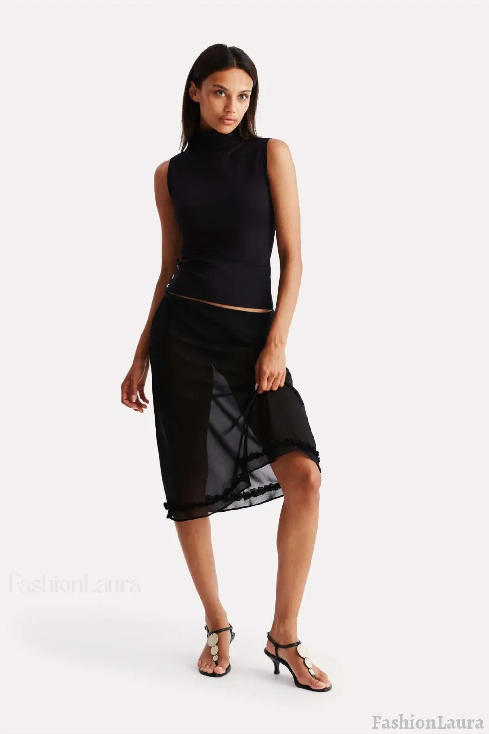 Emily & Isabella Brooks | Polka Dot High Waist A-Line Skirt