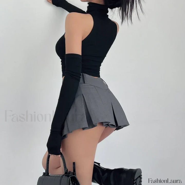 Emily & Isabella Brooks | Solid High Waist Mini Skirt