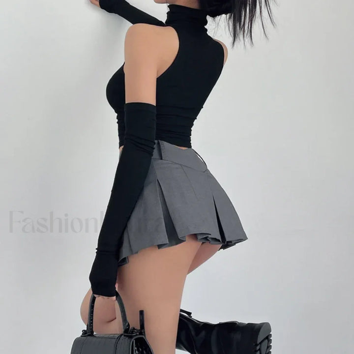 Emily & Isabella Brooks | Solid High Waist Mini Skirt