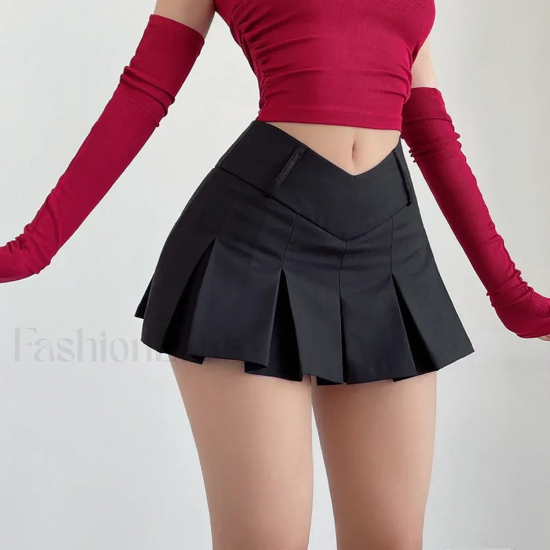 Emily & Isabella Brooks | Solid High Waist Mini Skirt