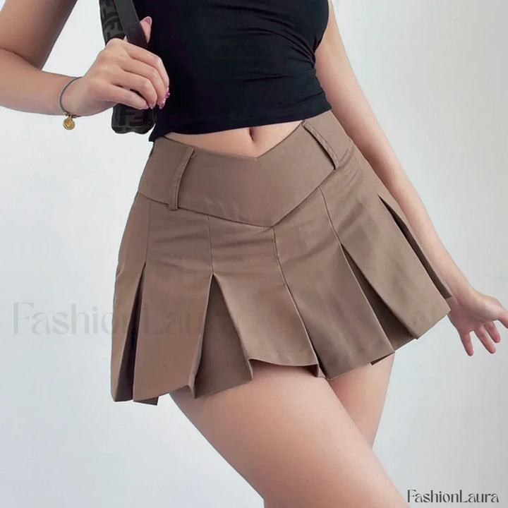 Emily & Isabella Brooks | Solid High Waist Mini Skirt