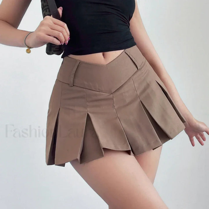 Emily & Isabella Brooks | Solid High Waist Mini Skirt