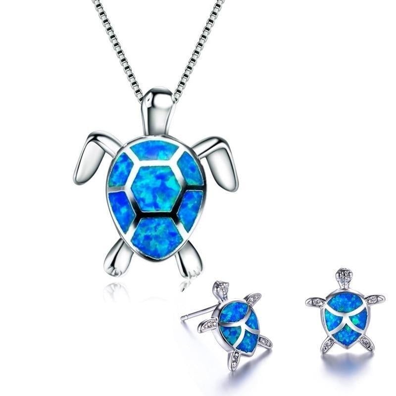 Emily & Isabella Brooks | Necklace and Earrings Set in Opal and Silver
