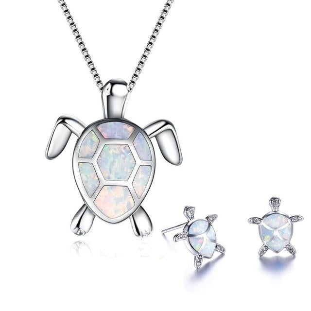Emily & Isabella Brooks | Necklace and Earrings Set in Opal and Silver