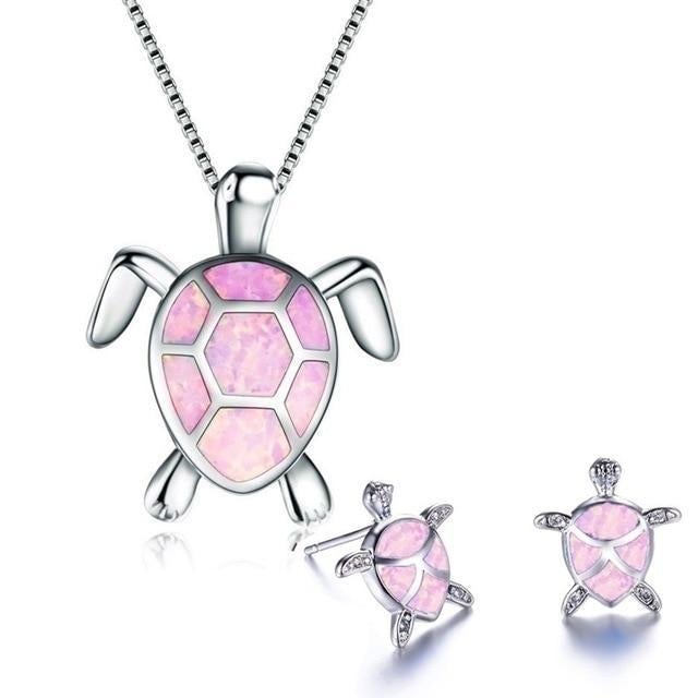 Emily & Isabella Brooks | Necklace and Earrings Set in Opal and Silver