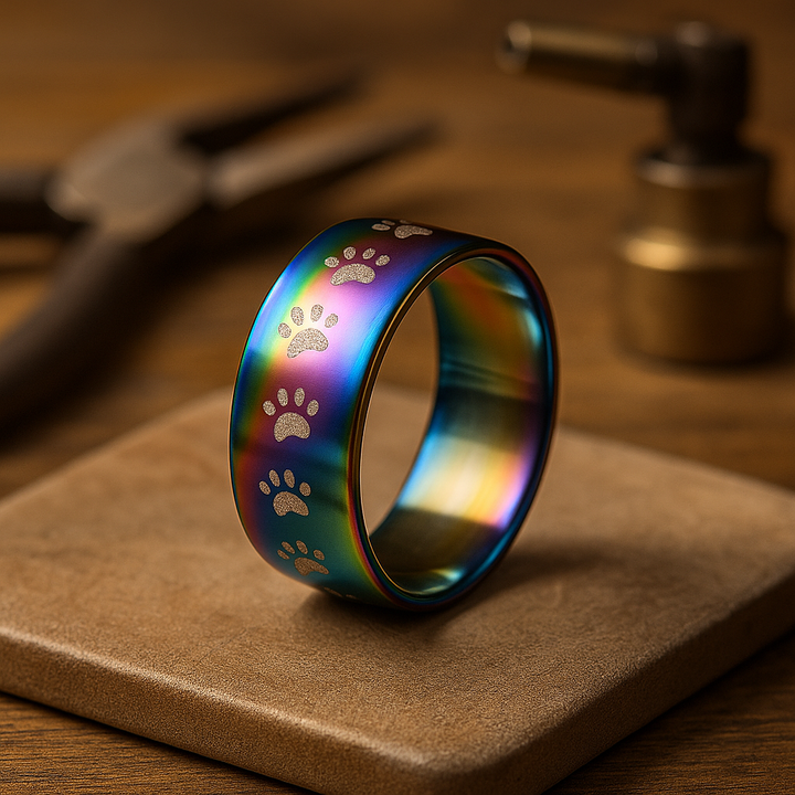 Emily & Isabella Brooks | Handmade Stainless Steel Paw Print Ring