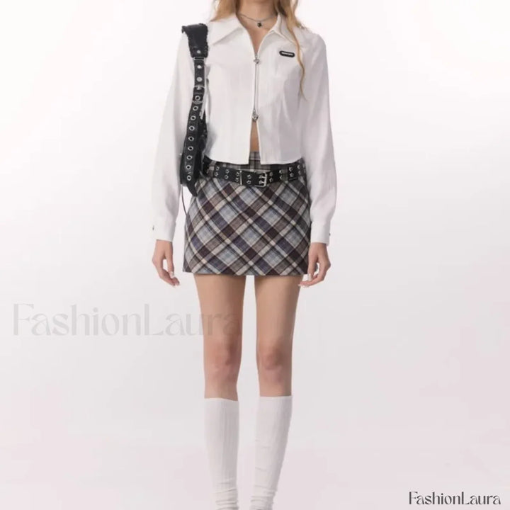 Emily & Isabella Brooks | High Waist Plaid Skirt