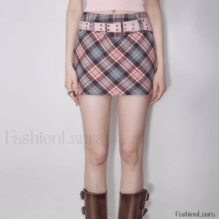 Emily & Isabella Brooks | High Waist Plaid Skirt