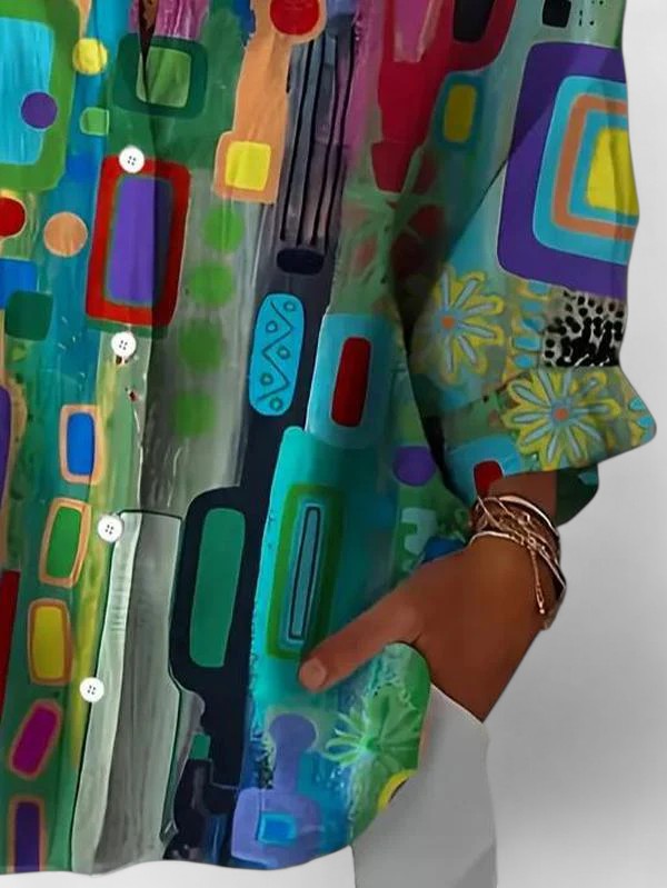 Emily & Isabella Brooks | Elegant Geometric Pattern Blouse