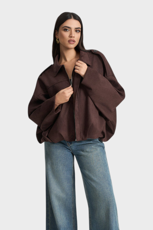 Emily & Isabella Brooks | Suede bomber jacket
