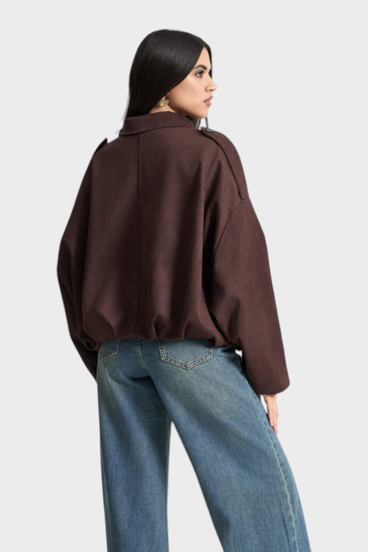 Emily & Isabella Brooks | Suede bomber jacket